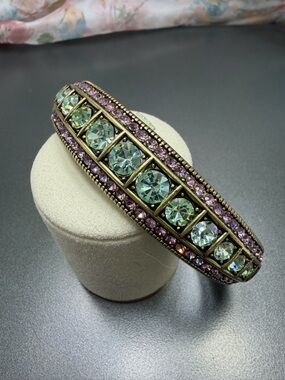 Heidi Daus Lilac  and Mint Crystal Bangle Bracelet